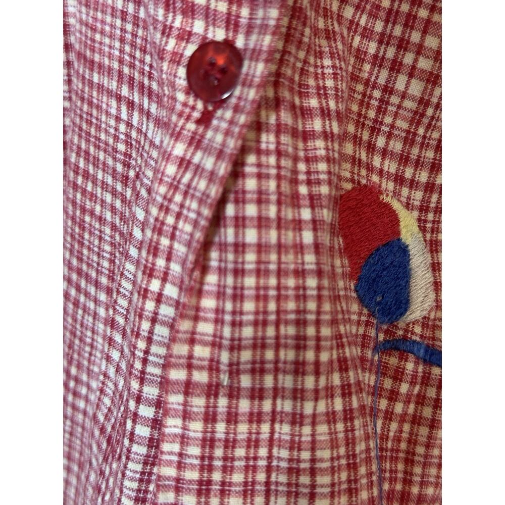 Vintage 90’s Bobbie Brooks Shirt Size XL Red Checkered Sailboat Beach Vacay Top - Picture 11 of 11